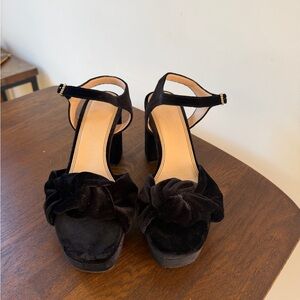 Chic Black Velvet Women's Heels